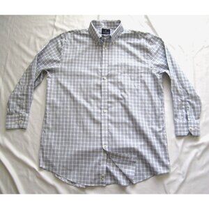Men's Stafford Executive Plaid Button Long Sleeve Shirt Sz 17 32-33 (MT610)